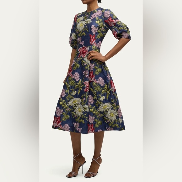 RICKIE FREEMAN FOR TERI JON
Puff-Sleeve Floral Jacquard Midi Dress 4 - Picture 2 of 9